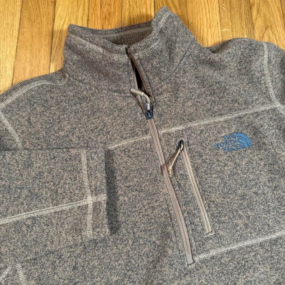 The North Face Gordon Lyons 1/4 zip Brown Fleece Pullover Jacket Men's Medium M